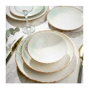 24 darabos porcelán étkészlet, fehér/zöld 387GRP1351 kép