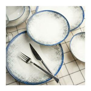 24 részes étkészlet, fehér/kék, porcelán 387GRP1356 kép