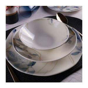24 darabos porcelán étkészlet, fehér/kék 490TLU1101 kép