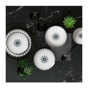 24 részes porcelán étkészlet, fehér/kék 387GRP1379 kép
