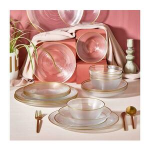 24 darabos étkészlet átlátszó/arany/üveg 337GLZ1137 kép