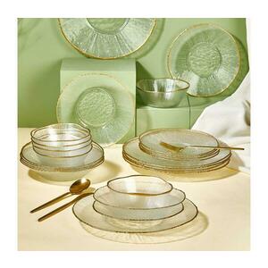 24 darabos étkészlet – átlátszó üveg, arany 337GLZ1126 kép