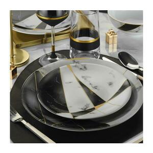 24 részes étkészlet fekete/fehér/arany/porcelán 710KTP2983 kép
