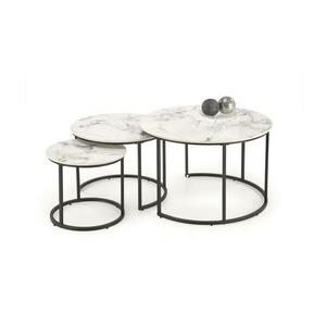 Halmar COMORO 3 darabos dohányzóasztal szett, fehér/fekete V kép