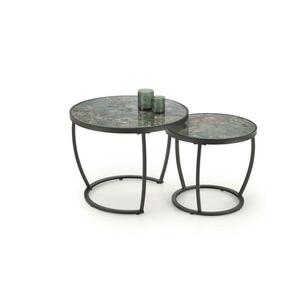 Halmar 2 db AURORO dohányzóasztal szett zöld/antracit V kép