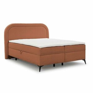 Narancssárga ágyneműtartós boxspring ágy 160x200 cm Ornes – Ropez kép