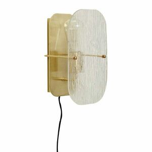 Sárgaréz színű konnektorhoz csatlakoztatható fali lámpa Ruffle – Hübsch kép