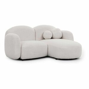 Krémszínű buklé sarokkanapé (jobb oldali-heverő résszel) Orbit – Ropez kép