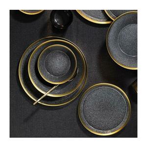 8 darabos étkészlet fekete/arany/porcelán 719KTP9735 kép