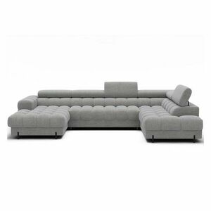 Szürke buklé kinyitható sarokkanapé (jobb oldali-U alakú) Feraria – ELTAP kép