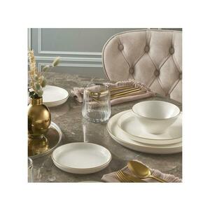 16 részes porcelán étkészlet, bézs/arany 387GRP1309 kép