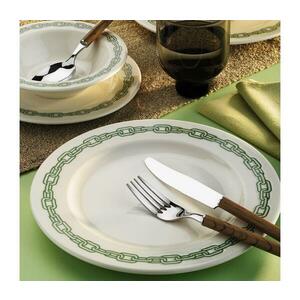 24 részes porcelán étkészlet, fehér/zöld 711BRN1107 kép
