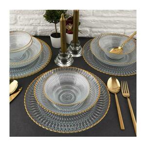 12 darabos étkészlet – átlátszó üveg, arany részletekkel 330SBL1101 kép