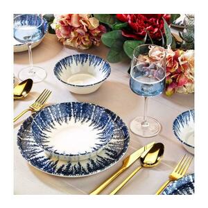 12 részes porcelán étkészlet, fehér/kék 430KSV8963 kép