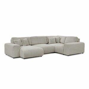 Világosszürke kordbársony sarokkanapé (jobb oldali-U alakú) Justin – Ropez kép
