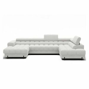 Krémszínű buklé kinyitható sarokkanapé (jobb oldali-U alakú) Feraria – ELTAP kép