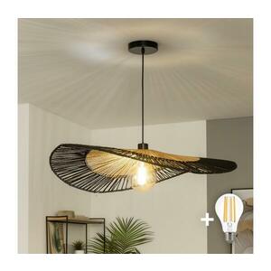 Brilagi - LED csillár kábelen CERIA BOHO 1xE27/40W/230V átm. 80 cm fekete/barna BG3987+EG781093 kép