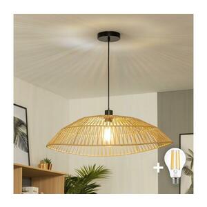 Brilagi - CERIA BOHO LED zsinóros függeszték, 1xE27/40W/230V, átm. 70 cm, barna BG3987+EG781098 kép