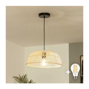 Brilagi - LED csillár zsinóron CERIA BOHO 1xE27/40W/230V Ø 60 cm rattan BG3987+EG781132 kép
