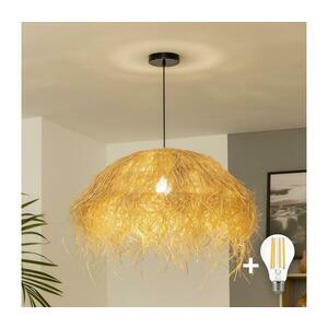 Brilagi - LED csillár zsinóron CERIA BOHO 1xE27/40W/230V átm. 60 cm rafia BG3987+EG781149 kép