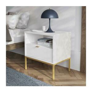 MIRJAN 24 Éjjeliszekrény NOVA 56x54 cm fehér/arany kép