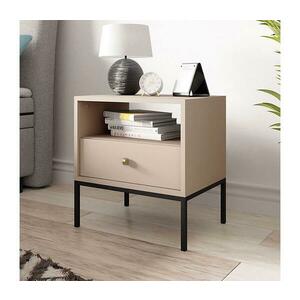 MIRJAN 24 Éjjeliszekrény MONO 56x54 cm bézs/fekete kép