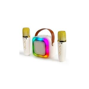 CONNECT IT LED RGB hangszóró vezeték nélküli mikrofonokkal 2Mic 5W/1200 mAh + 2x 400 mAh krém/arany CSP kép