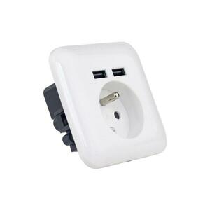 Francia típusú fali dugalj USB kép