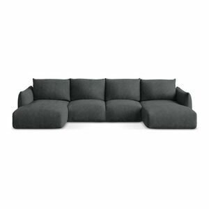 Sötétszürke zsenília kinyitható sarokkanapé (U alakú) Leila – Makamii kép