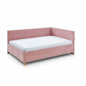 Rózsaszín kárpitozott sarok gyerekágy ágyrács nélkül 140x200 cm Cool – Meise Möbel kép