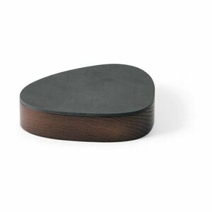 Antracitszürke-barna fedeles-dekoratív fa-öko bőr tárolódoboz 14x12, 5x3, 5 cm Curve Nupo – LIND DNA kép