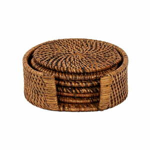 Barna rattan poháralátét szett 6 db-os – Tiseco Home Studio kép