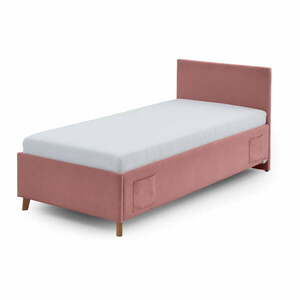 Rózsaszín kárpitozott ágyneműtartós gyerekágy ágyráccsal 90x200 cm Cool – Meise Möbel kép