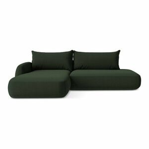Sötétzöld kinyitható sarokkanapé (bal oldali-heverő résszel) Hale – Makamii kép