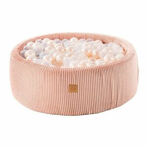 Rózsaszín kordbársony labdamedence ø 90x30 cm Montessori – Meowbaby kép