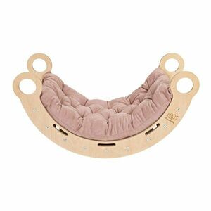 Rózsaszín-natúr színű borovi fenyő hinta 39x75x38 cm Montessori – Meowbaby kép