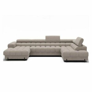 Bézs buklé kinyitható sarokkanapé (jobb oldali-U alakú) Feraria – ELTAP kép