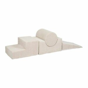 Krémszínű kordbársony habszivacs játszótér 4 db-os magasság 30 cm 45x170 cm Montessori – Meowbaby kép