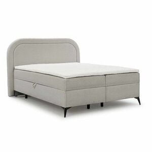 Világosszürke ágyneműtartós boxspring ágy 160x200 cm Ornes – Ropez kép