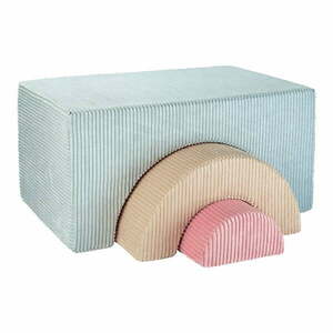 Mentazöld kordbársony habszivacs játszótér 3 db-os magasság 37 cm 75x49 cm Rainbow Montessori – Wigiwama kép