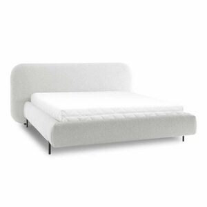 Bézs kárpitozott ágyneműtartós franciaágy ágyráccsal 160x200 cm Pointt – ELTAP kép
