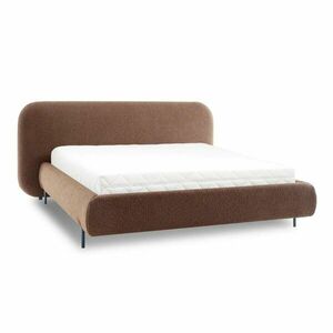 Terrakotta színű kárpitozott ágyneműtartós franciaágy ágyráccsal 180x200 cm Pointt – ELTAP kép