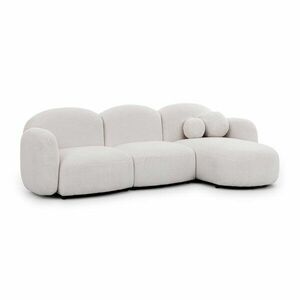Krémszínű buklé sarokkanapé (jobb oldali-heverő résszel) Orbit – Ropez kép