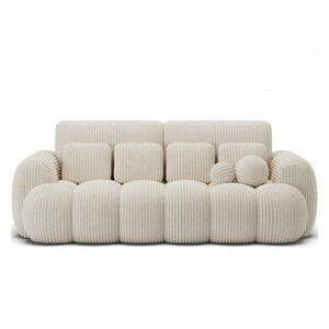 Bézs kordbársony kinyitható kanapé 256 cm Cotonn – ELTAP kép