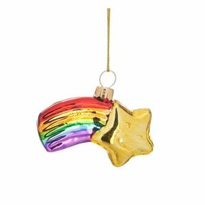 Üveg kézzel készített karácsonyfadísz 4 cm Shooting Star – Sass & Belle kép