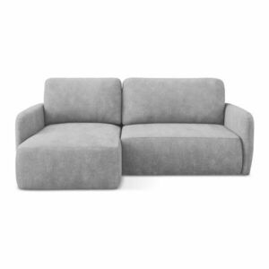 Világosszürke zsenília kinyitható-tárolóhelyes sarokkanapé (bal oldali-heverő résszel) Lilo – Makamii kép