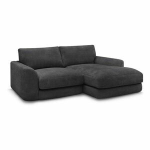 Fekete zsenília sarokkanapé (jobb oldali-heverő résszel) Leonore – Bobochic Paris kép