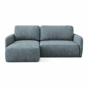 Szürkéskék zsenília kinyitható-tárolóhelyes sarokkanapé (bal oldali-heverő résszel) Lilo – Makamii kép