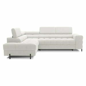 Krémszínű buklé kinyitható-tárolóhelyes sarokkanapé (bal oldali-L alakú) Ferucce – ELTAP kép