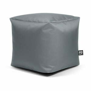 Szürke bőrutánzat gyerek babzsákfotel Cube M – So Soft? kép